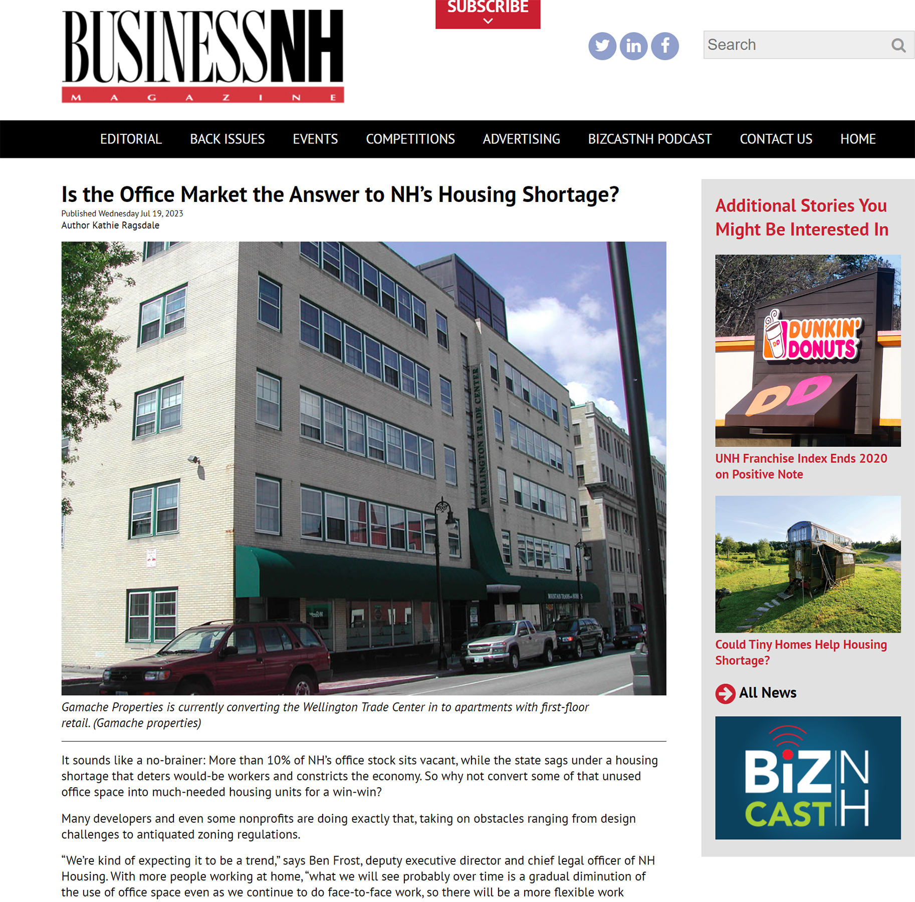 Featured image for “BusinessNH Magazine talks with ARCove about solving the housing shortage”